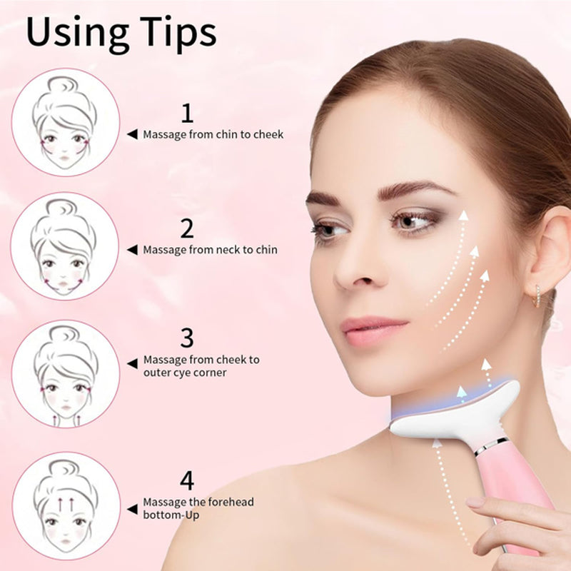 Nexora Pink Facial & Neck Massager – Heat, EMS & Massage Modes