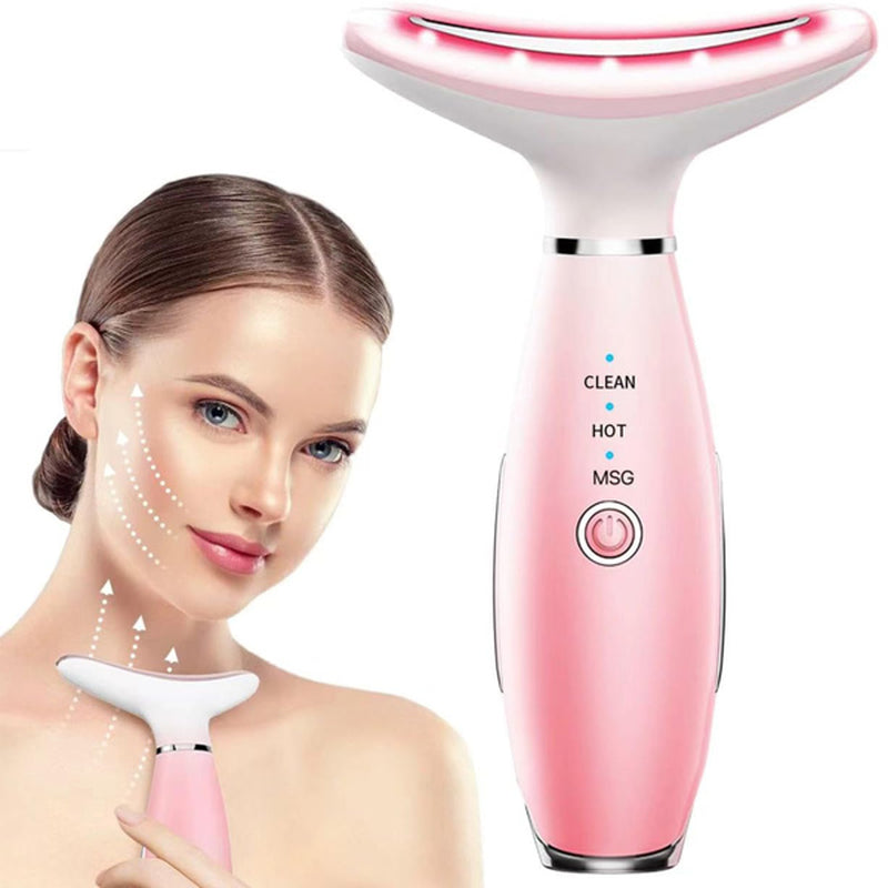 Nexora Pink Facial & Neck Massager – Heat, EMS & Massage Modes