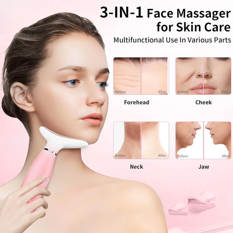 Nexora Pink Facial & Neck Massager – Heat, EMS & Massage Modes