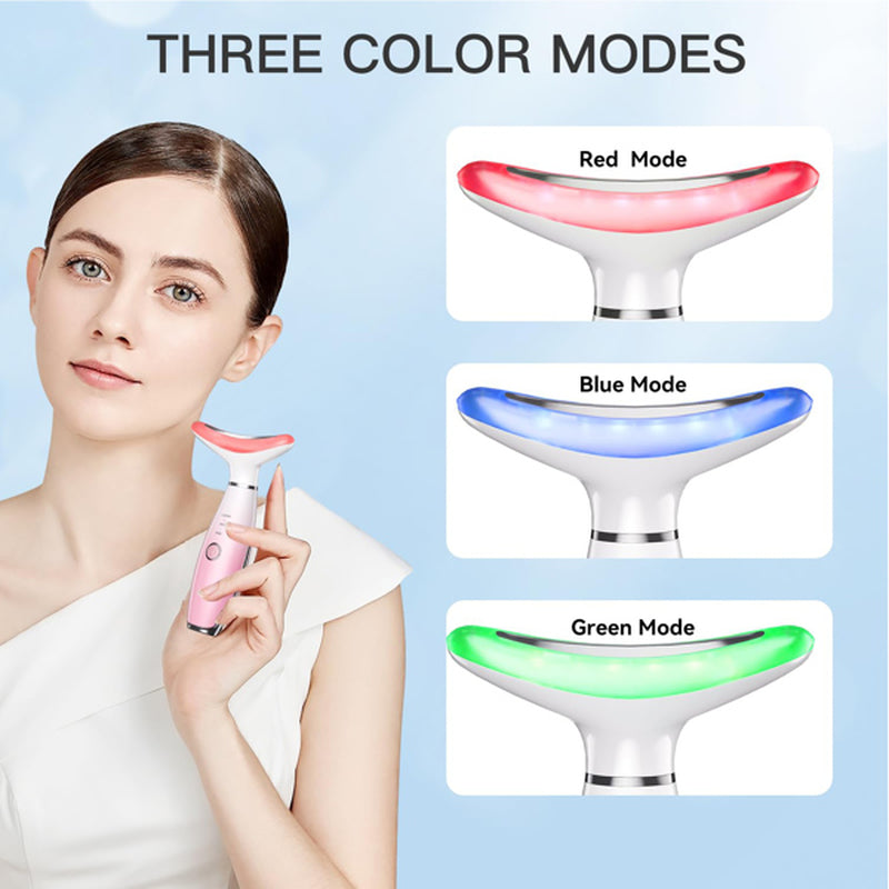 Nexora Pink Facial & Neck Massager – Heat, EMS & Massage Modes